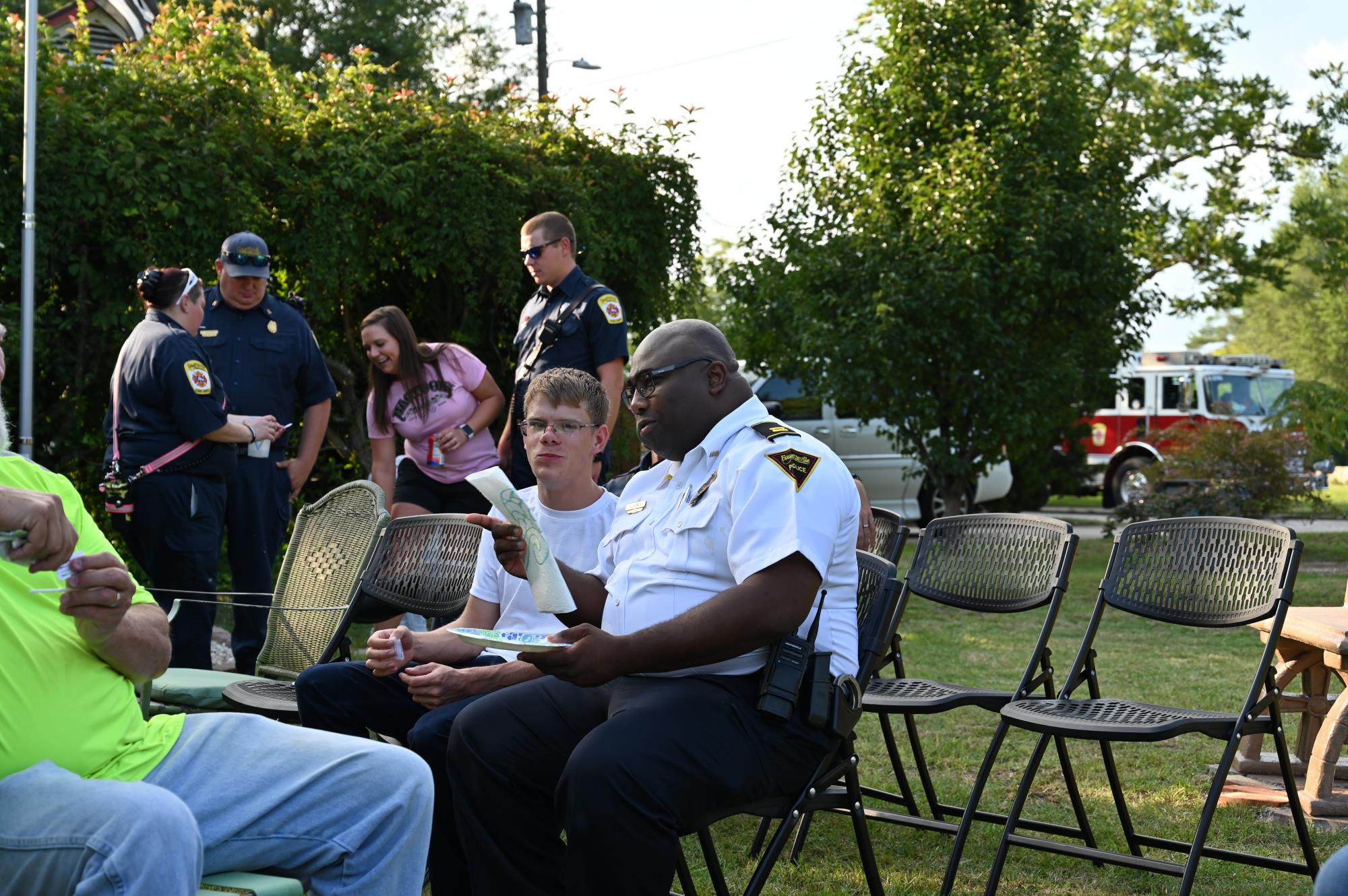 Captain Gainey and Child Talking 