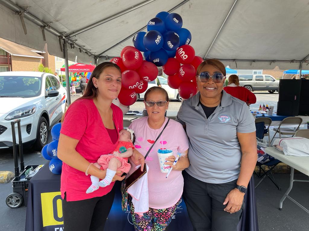 Two woman standing with a Crime Prevention Specialist